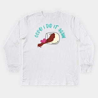 Chocolate Mousse Oops Dropped Dessert Kids Long Sleeve T-Shirt